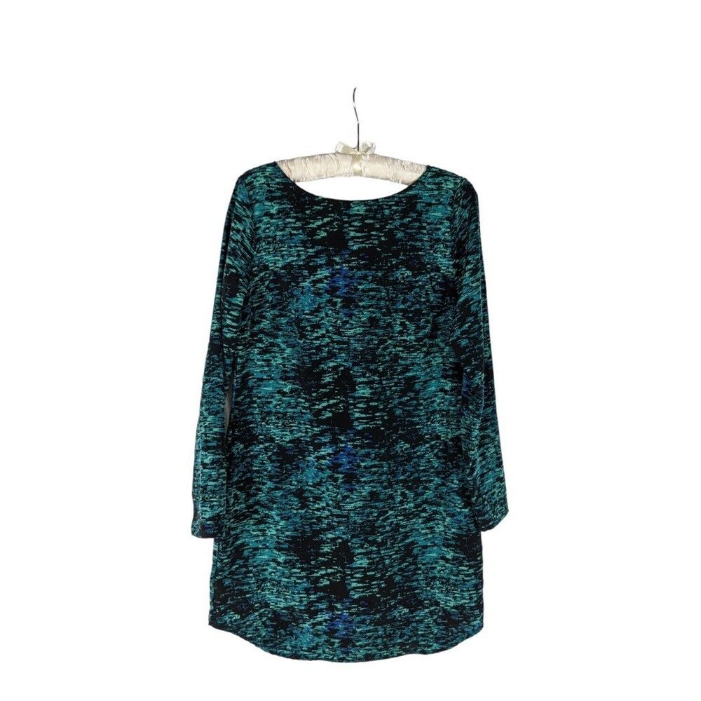 Gap Sz S Women's Green Blue Long Sleeve Scoop Back Pullover Shift Dress
